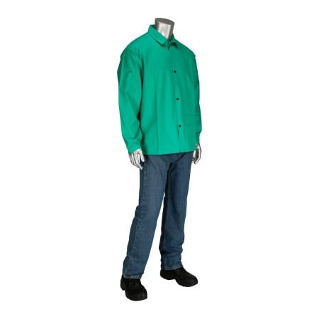 Ironcat 30in FR Twill Cotton Jacket, 9oz, Green, L